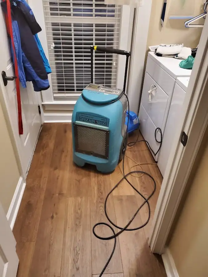 Commercial dehumidifier deployed for Flood Damage Cleanup in Buckingham
